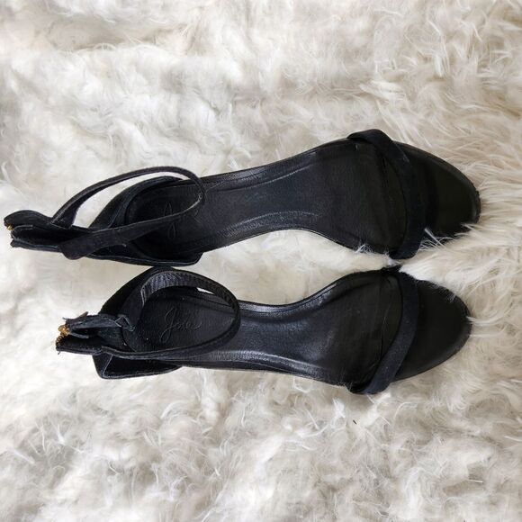 Joie Abbot black suede sandal heels zip back - Picture 5 of 9